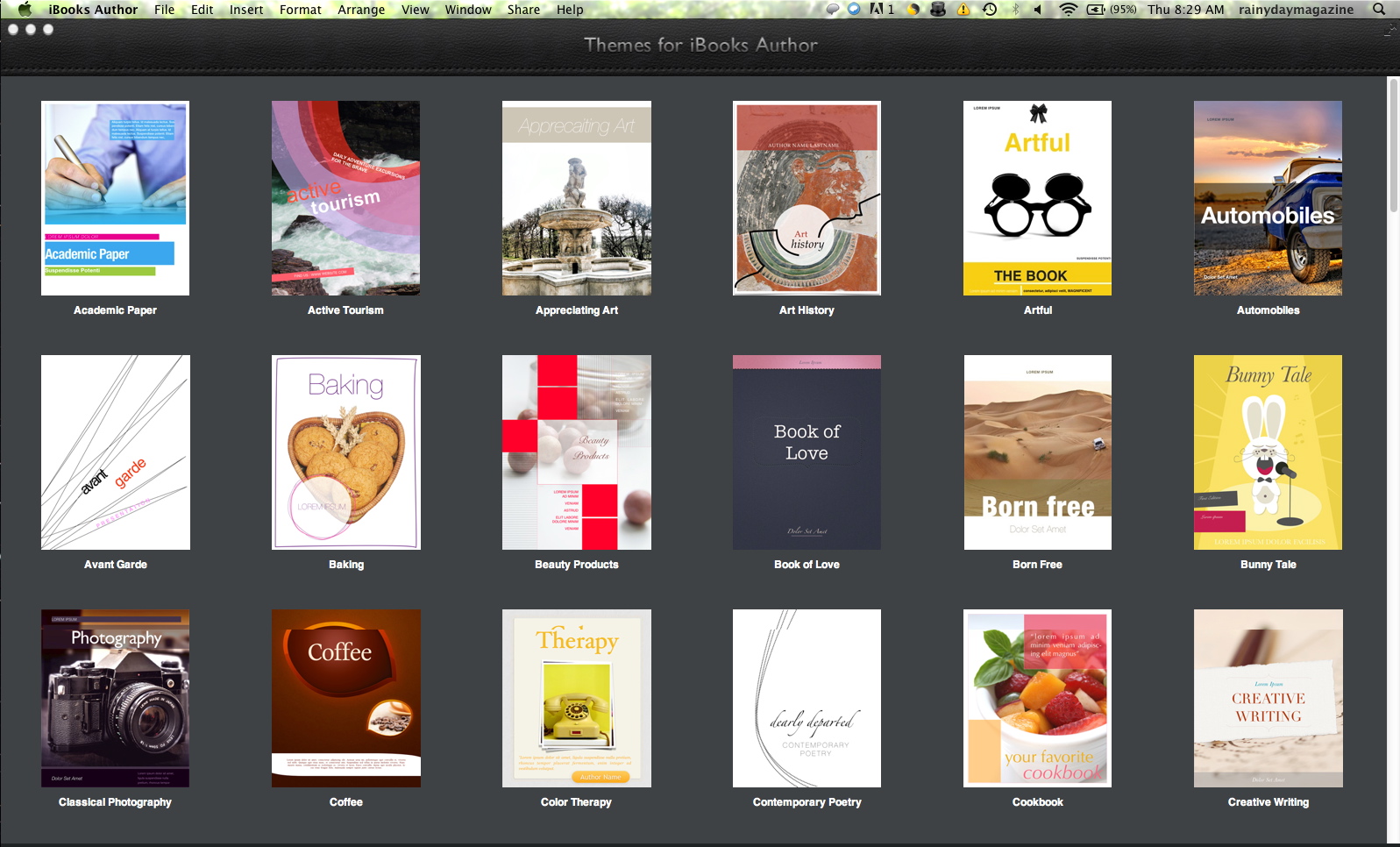 More iBooks Templates | RainyDayMagazine